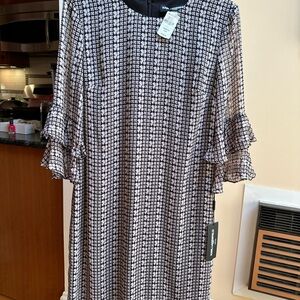 Karl Lagerfeld Dress Size 6, NWT. Lavender and Black pattern
